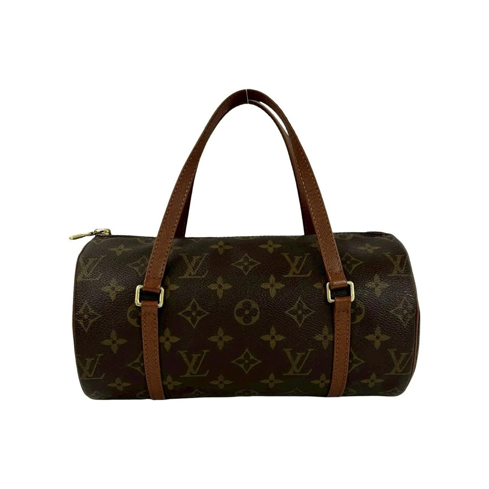 LOUIS VUITTON Authentic Vintage Brown Monogram Leather Papillon Boston Bag